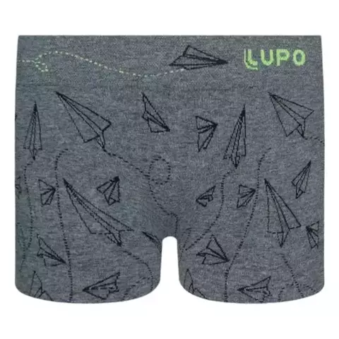 CUECA INFANTIL BOXER LUPO COR CINZA