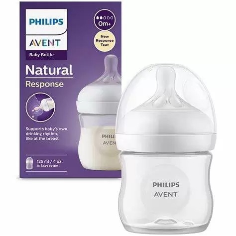 MAMADEIRA AVENT 125ML PÉTALA 3.0 TRANSPARENTE