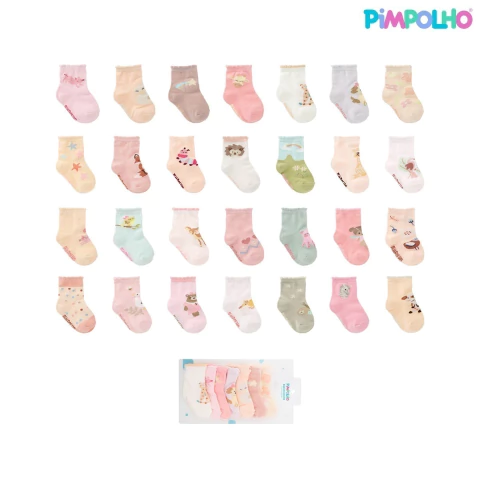 KIT MEIAS SEMANINHAS FEMININO 7 PARES