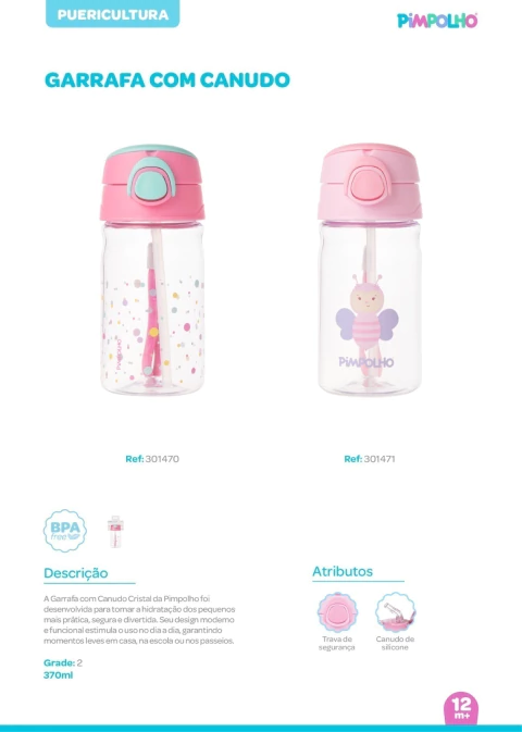 GARRAFA COM CANUDO PIMPOLHO 370ML