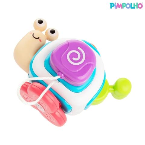 Brinquedo infantil de caracol com cordão