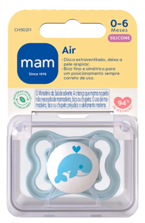 CHUPETA MAM AIR 0-6 AZUL CELESTE