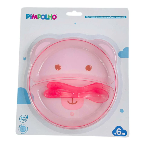 PRATO BICHINHOS COM DIVISORIA E TALHER ROSA