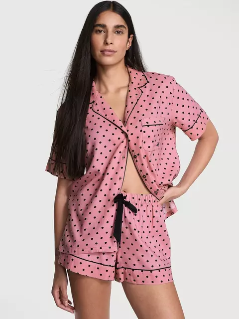 Victoria's Secret - Conjunto de pijama curto de flanela - Aspirin Dot Yd