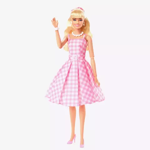 Barbie em vestido xadrez rosa – Barbie o filme