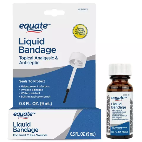 Curativo líquido Equate, analgésico e antisséptico tópico para pequenos cortes,