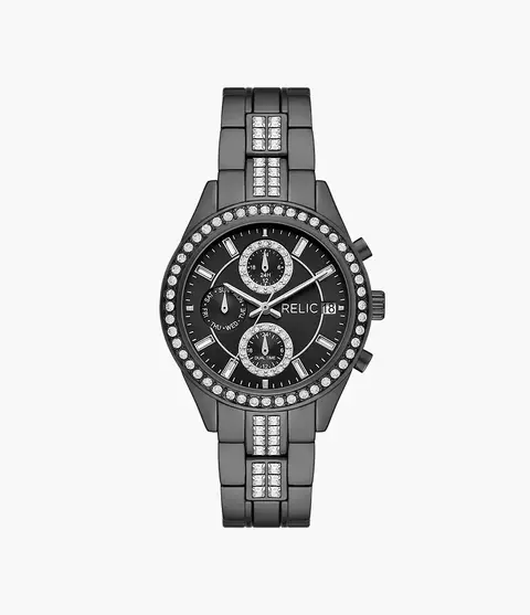 Relic by Fossil Camila Multifunction Gunmetal-Tone Metal Glitz Watch