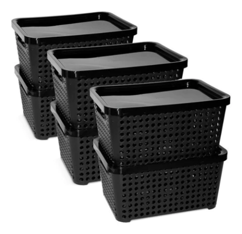 Cesto Plastico Orbital Chico C/tapa Art 1832 X6 Colombraro