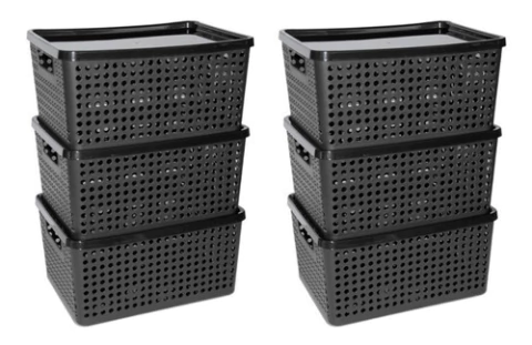 Cesto Plastico Orbital Mediano C/tapa Art 1828 X6 Colombraro