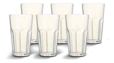 Set X 6 Vaso Acrilico Facetado Colombraro