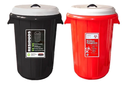 Tacho De Residuos/ Basura 72 Lts C/tapa Plana Colombraro X 2