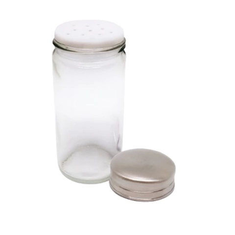 Porta Condimentos Temperos 9,4x9,4cm Vidro e Metal Cozinha