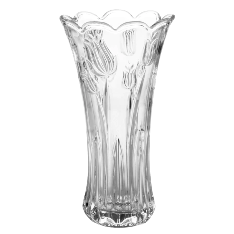 Vaso de Vidro Decorativo Tulipa 12x23cm Arranjo Flores Decoração Luxo