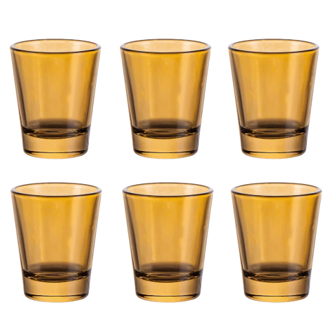 Jogo C/ 6 Copos para Shot Smooth Âmbar 50ml Dose Tequila Vodka