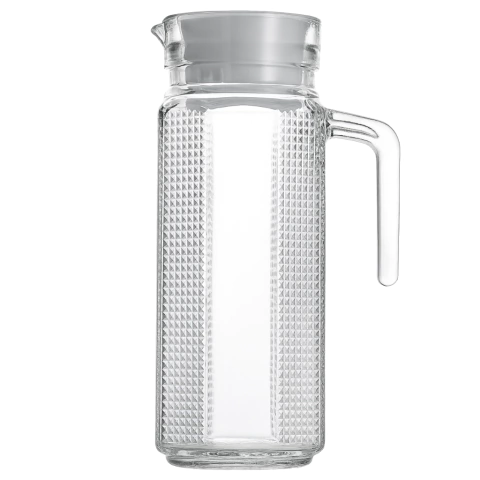 Jarra de Vidro Texturizada C/ Tampa 1L Bebidas Água Suco