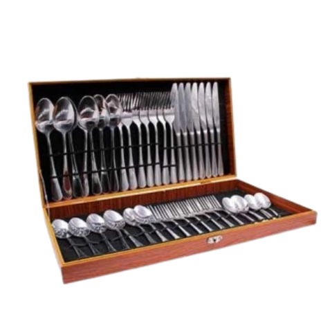 Kit 42 Peças Conjunto Faqueiro C/Maleta Ke Home Prata Gourmet Cozinha Completo