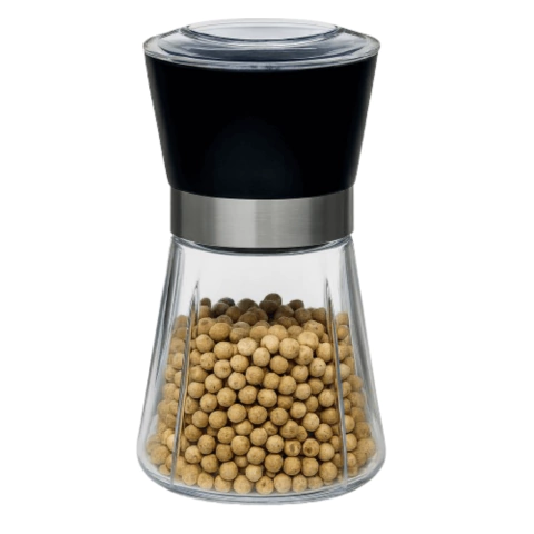 Moedor Pimenta Reino E Sal Grosso 13x6,5cm Regulador Vidro Manual Especiarias Porta Condimentos