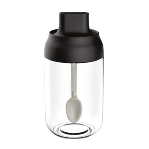 Armazenamento Potes De Plástico Com Tampa Colher 400ml Para Temperos