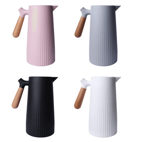 Garrafa Térmica com Cabo de Madeira 1 Litro Cores Café Chá Cozinha - comprar online