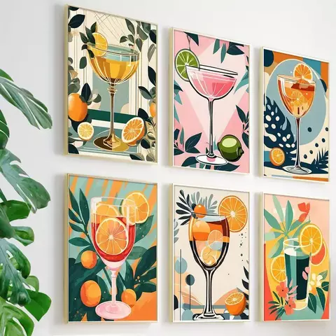 Pintura por números (6 lienzos) - 6 tragos - comprar online