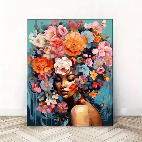 Kit de pintura por números - Mujer con rosas - comprar online