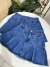 Saia Jeans Plissada