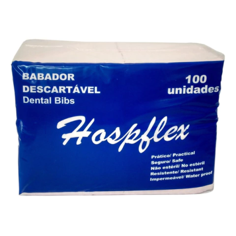 BABADOR DESCARTÁVEL C/100 AZUL - Hospflex - loja online