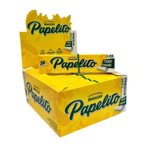 Seda Kit Papelito 36 Sedas + 36 Piteiras Tradicional
