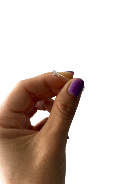 Piteira de Vidro Longa 4mm bocal achatada