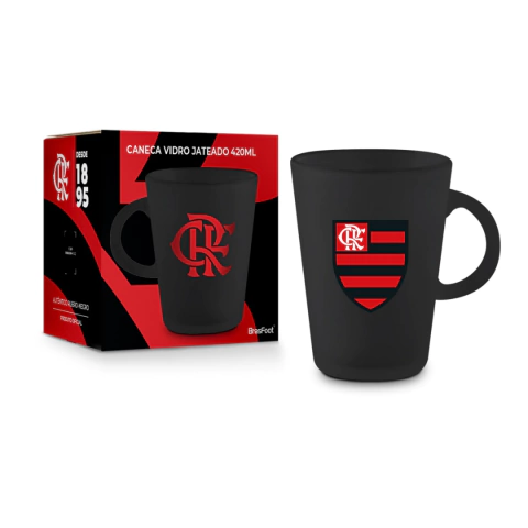 CANECA VIDRO JATEADA 420ML HAVANA TIMES - FLAMENGO