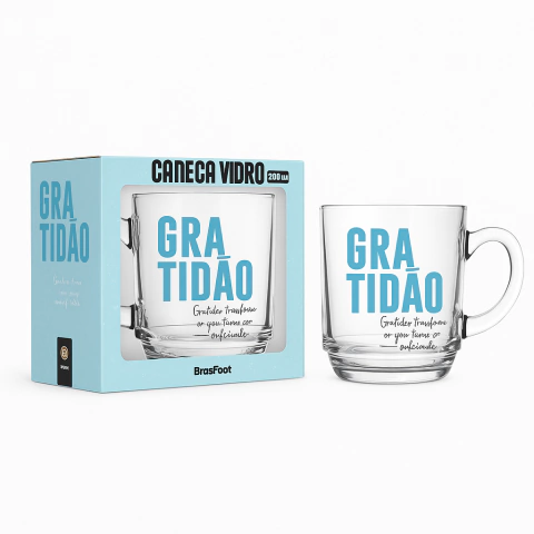 CANECA VIDRO ELEGANCE FE1 - GRATIDAO E RECONHECER