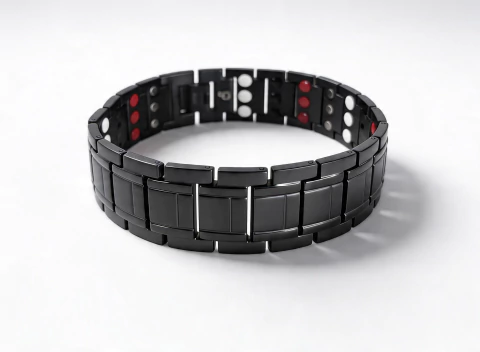 Pulsera Daksha - Titanio negro + Cerámicos Ionizados