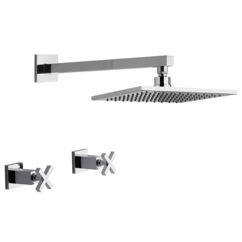 Griferia Ducha Fv Dominic 109r/85 Juego Dos Llaves Ceramico Acabado Cromado Color Plateado - comprar online