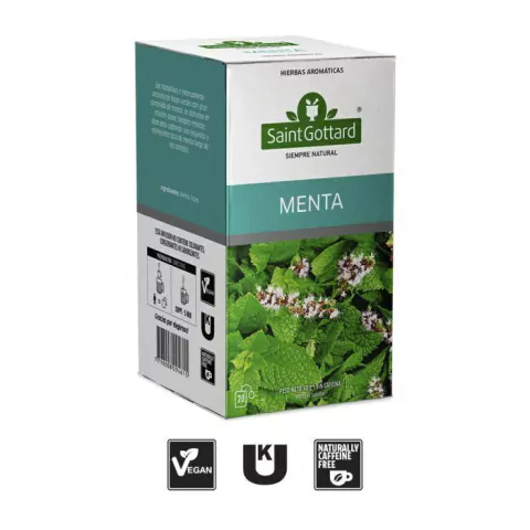 SAINTGOTARD Té de Menta en saquitos. 20 saquitos ensobrados x 1,5 g - comprar online