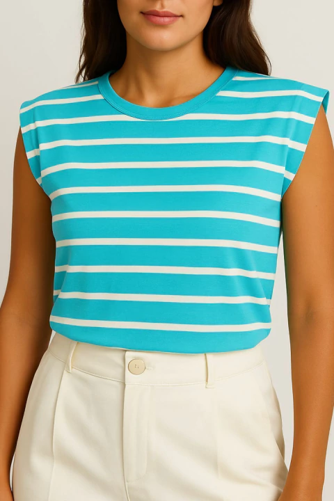 Tshirt Regata Listrada - Azul Piscina e Off - comprar online