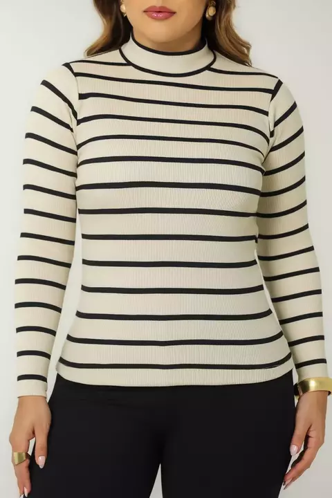 Blusa Cacharrel Listrada - Bege - comprar online