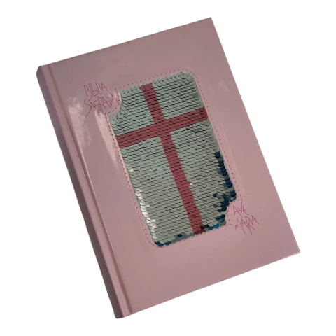 Bíblia Sagrada com Lantejoulas Rosa