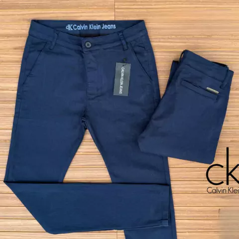 Calça Sarja Masculina Calvin Klein Social Azul - comprar online