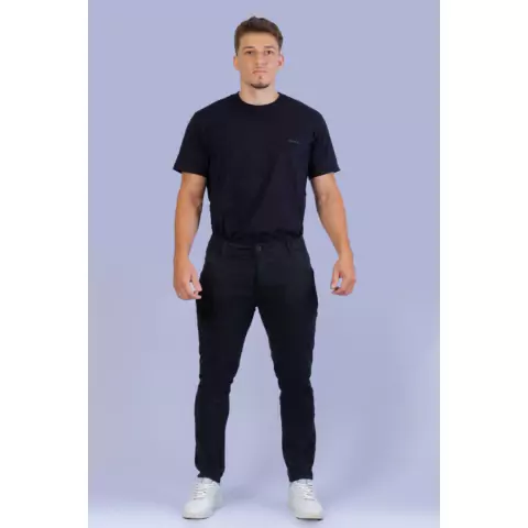 Calça Sarja Esporte Fino Acetinado Preta - comprar online