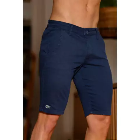 Bermudas Masculinas Sarja Lacoste Azul - comprar online