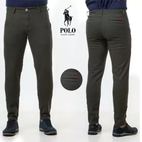 Calça Sarja Masculina Polo Social Verde Militar - comprar online