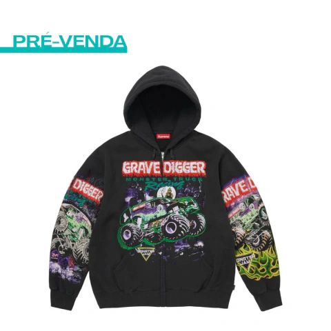 Moletom Supreme® Grave Digger Zip Up Hooded Sweatshirt