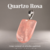 Colar 50cm Prata 925 Quartzo Rosa Medalha Verdadeiro Natural - comprar online