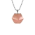 Colar Prata 925 Quartzo Rosa Hexagonal Semi-Lapidado Natural