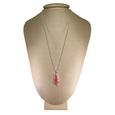 Colar Prata 925 Diamantado Turmalina Rosa Bruta - P. Vecchio