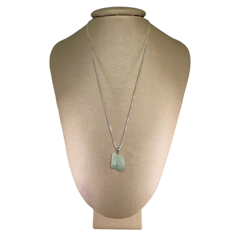 Pingente Prata 950 Água Marinha Polida Legítima - P. Vecchio