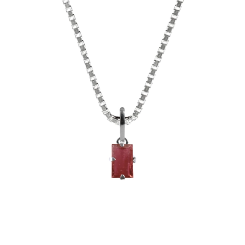 Colar Prata 925 Turmalina Rosa Natural Verdadeira P. Vecchio