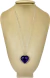 Colar 60cm Prata 925 Ametista Coração Semi Lapidada Prata