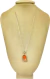 Colar 50cm Prata 925 Quartzo Vermelho Polido P Vecchio Joias