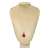 Colar Prata 925 com Banho Platina Cornalina Polida Natural
